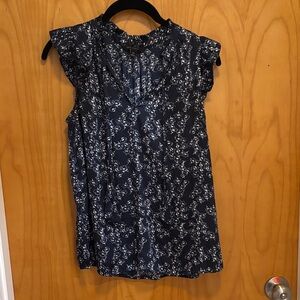 Banana Republic Navy Floral Blouse
